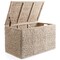 Casafield 30" Storage Chest with Lid, Handles, and Safety Hinge - Water Hyacinth Wicker Storage Trunk for Entry Way, Living Room, Bedroom